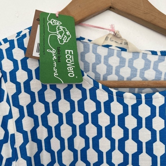 NWT Boden Knot Detail Jersey Mini Dress in Moroccan blue, Geo Azure - Picture 5 of 11